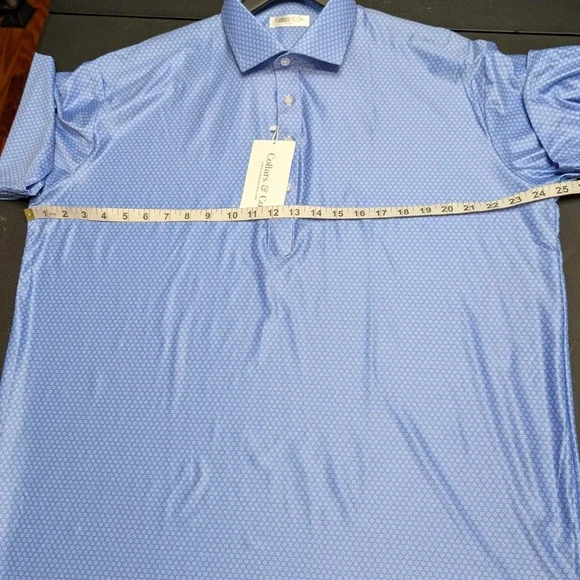 Collars & Co Featherweight Dress Collar Blue Grove Flex Polo Shirt XL Relaxed - Picture 7 of 11
